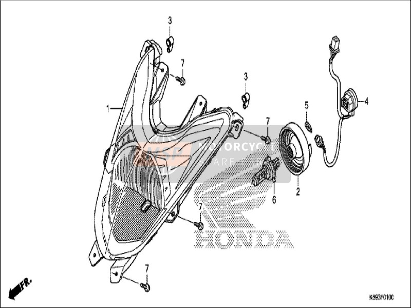 Honda NSC1255WH 2019 Headlight for a 2019 Honda NSC1255WH